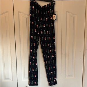 Santa’s Treasures Christmas Tree and Santa Pajama Pants Unisex Size Small